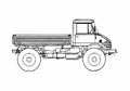 Blueprint Mercedes Benz Unimog U416 Truck A4 Photo Print