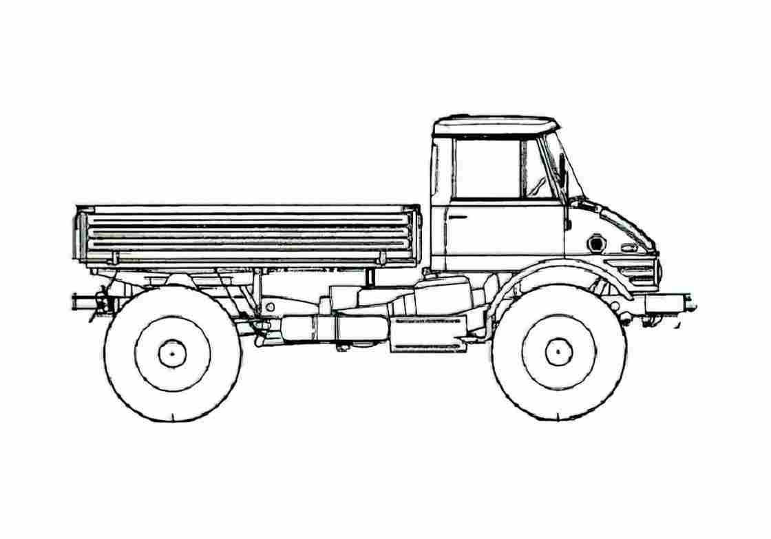 Blueprint Mercedes Benz Unimog U416 Truck A4 Photo Print