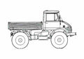 Blueprint Mercedes Benz Unimog U900 Truck 2006 A4 Photo Print