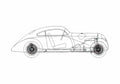 Blueprint Mercedes Benz W 142 Coupe A4 Photo Print