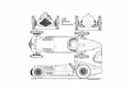 Blueprint Mercedes Benz W 154 Coupe A4 Photo Print