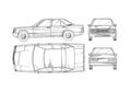 Blueprint Mercedes Benz W 210 190 A4 Photo Print