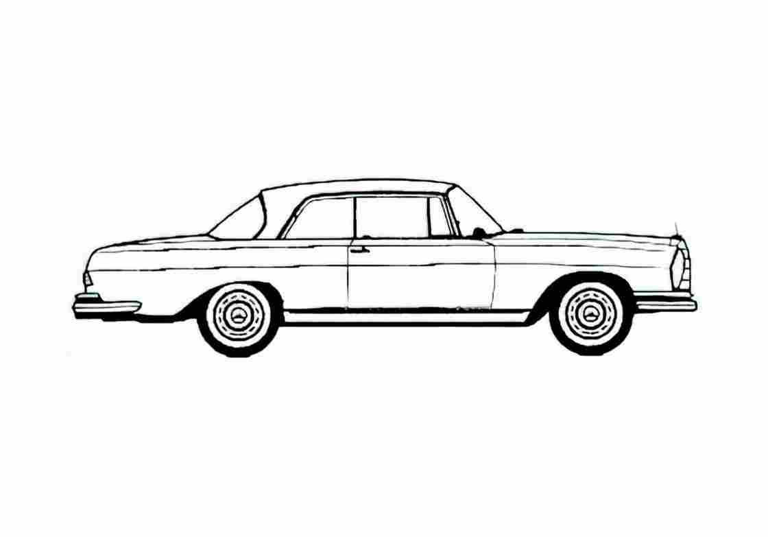 Blueprint Mercedes Benz W108 250SE Coupe 1967 A4 Photo Print