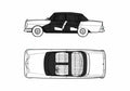 Blueprint Mercedes Benz W110 220SE Sedan 1961 A4 Photo Print