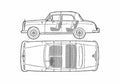 Blueprint Mercedes Benz W120 180 Sedan 1959 A4 Photo Print