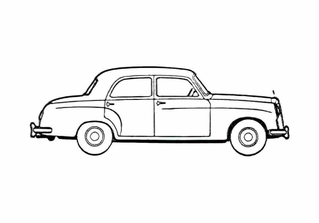 Blueprint Mercedes Benz W121 190D Sedan 1960 A4 Photo Print