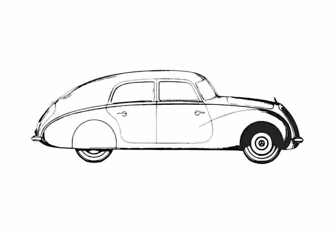Blueprint Mercedes Benz W136 170V Autobahn Wagon 1936 A4 Photo Print