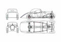 Blueprint Mercedes Benz W136 170V Cabriolet 1936 A4 Photo Print