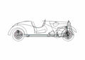 Blueprint Mercedes Benz W136 170VS Cabriolet 1936 A4 Photo Print