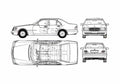 Blueprint Mercedes Benz W140 Sedan 1994 A4 Photo Print