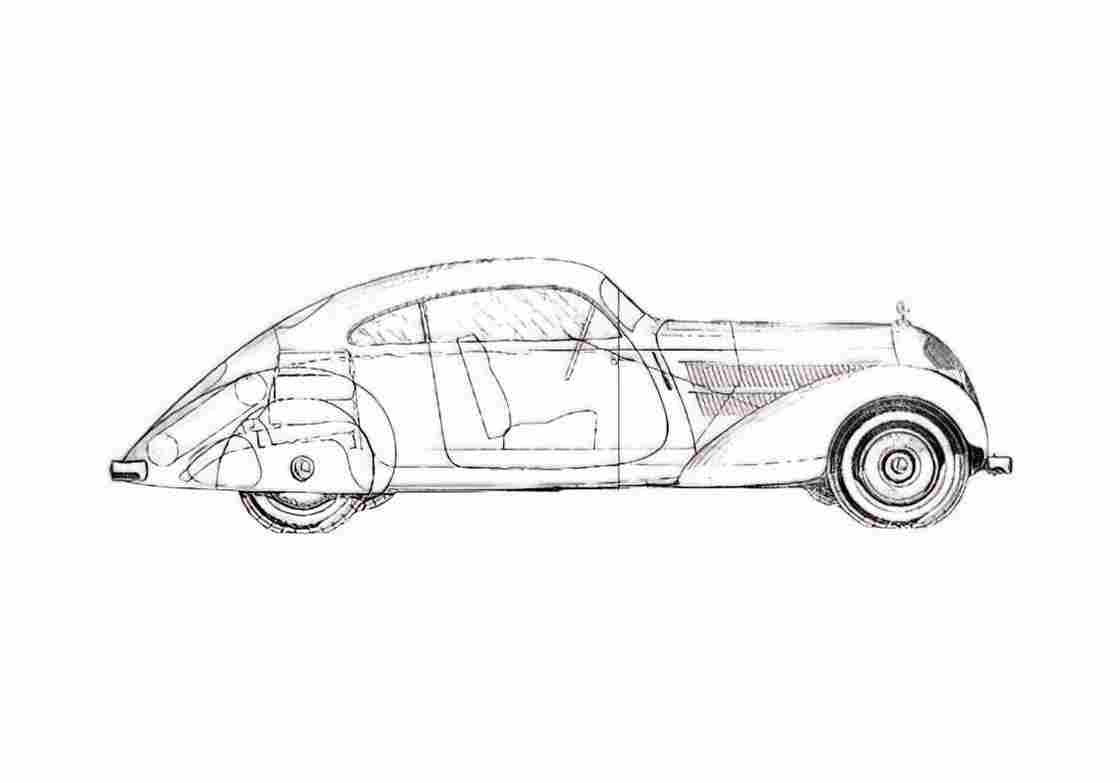 Blueprint Mercedes Benz W142 320 Sedan 1938 A4 Photo Print