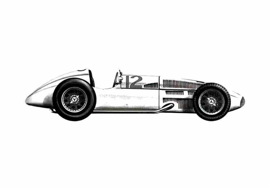 Blueprint Mercedes Benz W154GP OW 1939 A4 Photo Print