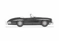 Blueprint Mercedes Benz W194 300SL Cabriolet 1957 A4 Photo Print