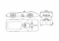 Blueprint Mercedes Benz W196 Coupe 1954 A4 Photo Print