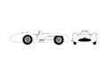 Blueprint Mercedes Benz W196 OW 1954 A4 Photo Print