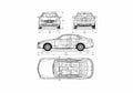 Blueprint Mercedes Benz W212 E Class Coupe 2010 A4 Photo Print