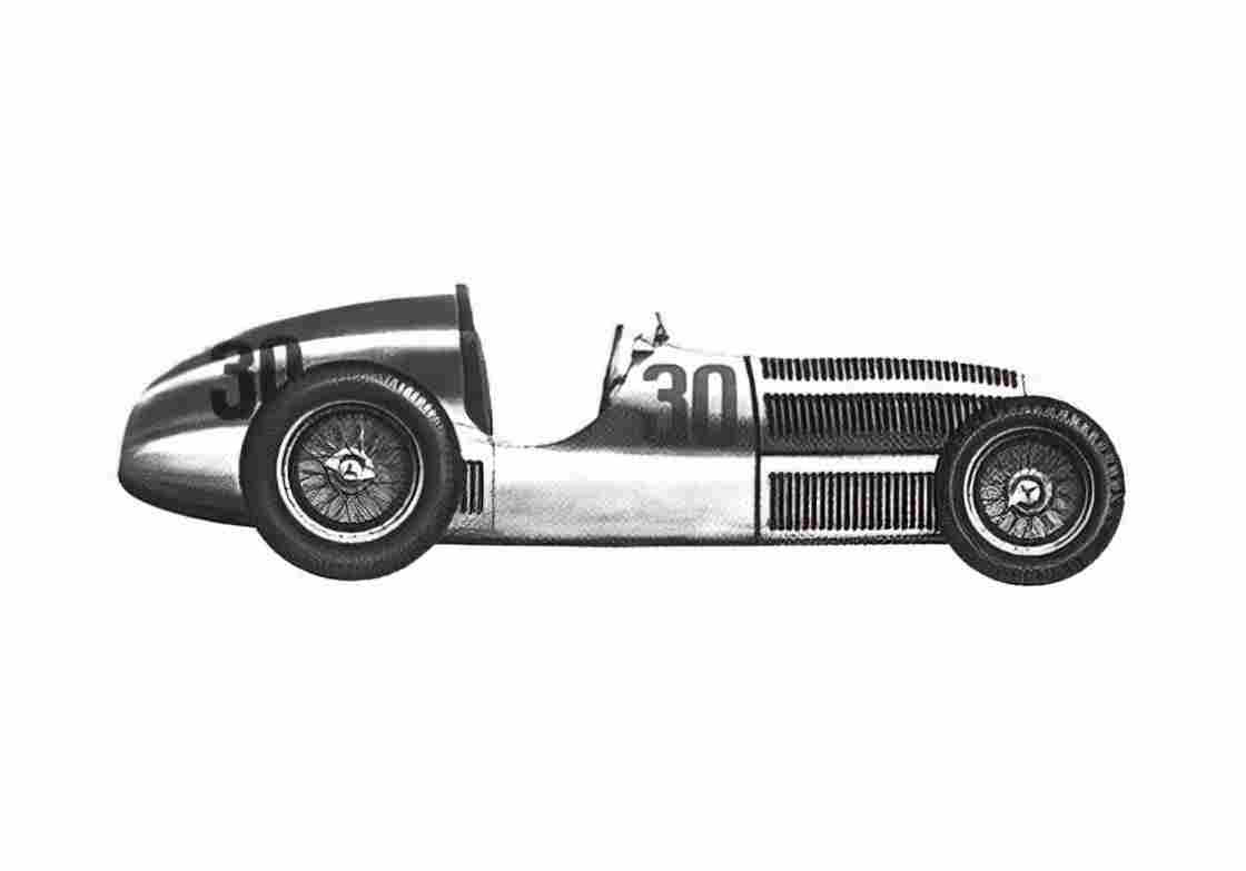 Blueprint Mercedes Benz W25 OW 1934 A4 Photo Print