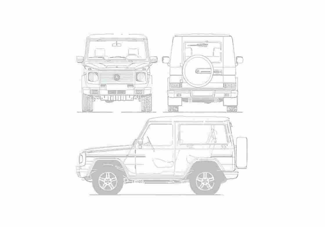 Blueprint Mercedes G Class A4 Photo Print