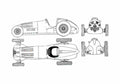 Blueprint Mercedes W 125 A4 Photo Print