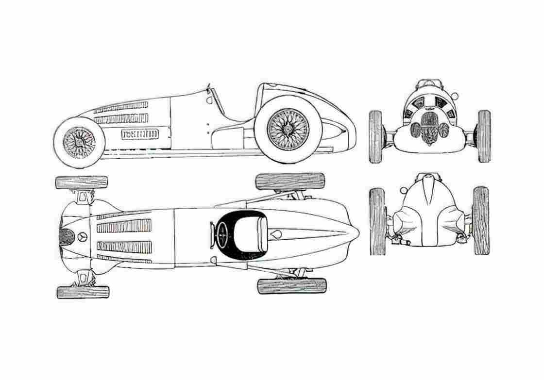 Blueprint Mercedes W 125 A4 Photo Print
