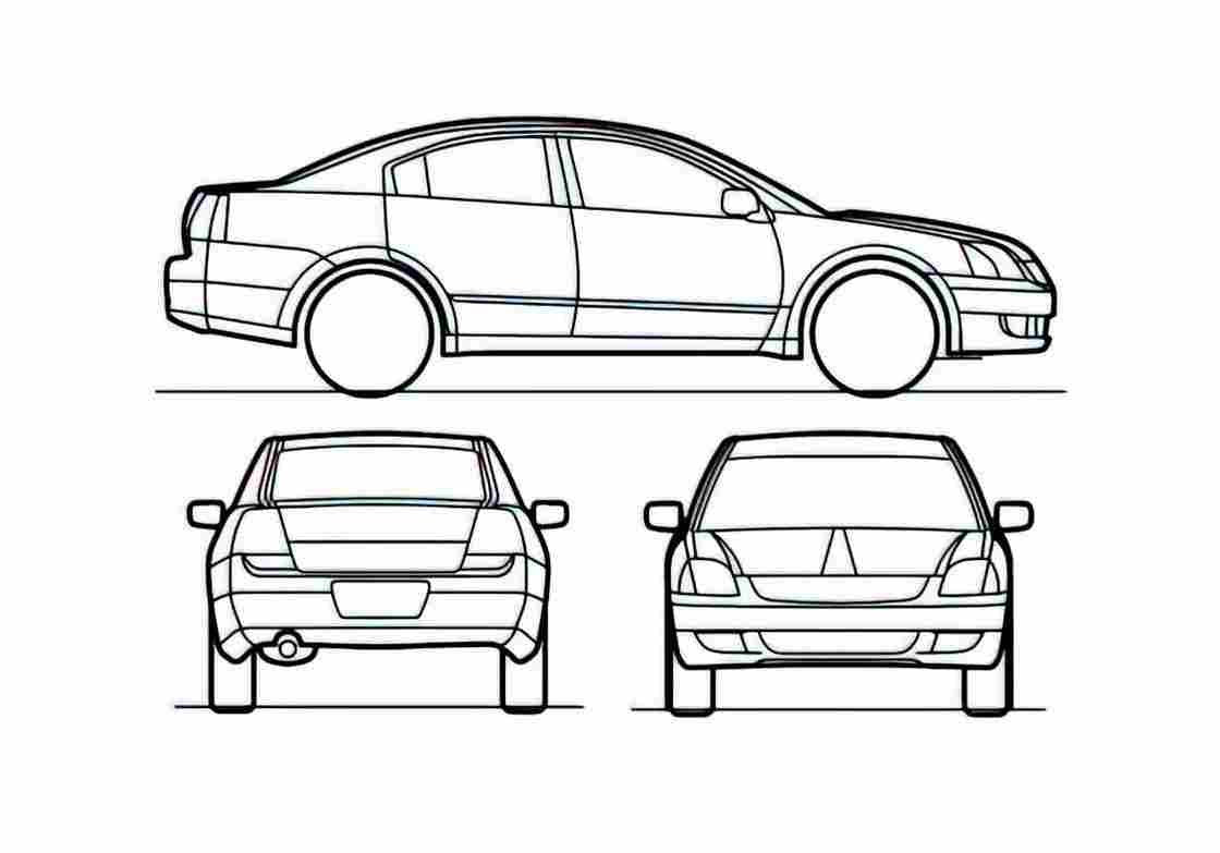 Blueprint Mitsubishi 380 Sedan 2007 A4 Photo Print