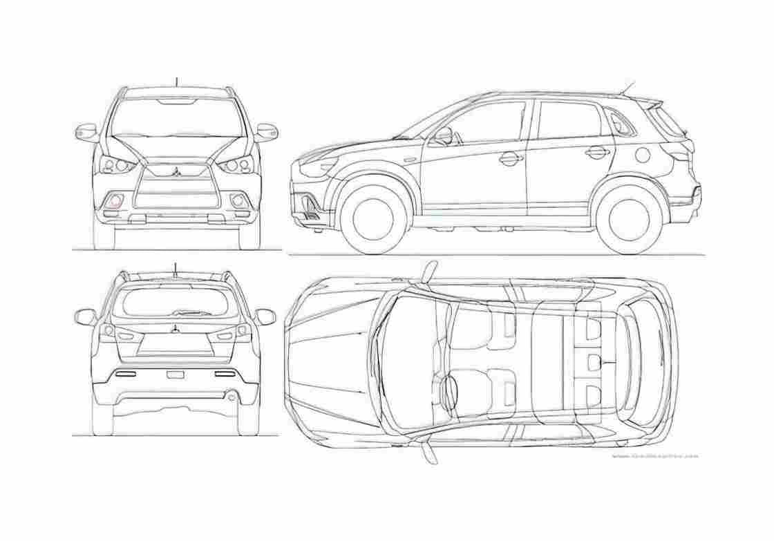 Blueprint Mitsubishi ASX SUV 2010 A4 Photo Print