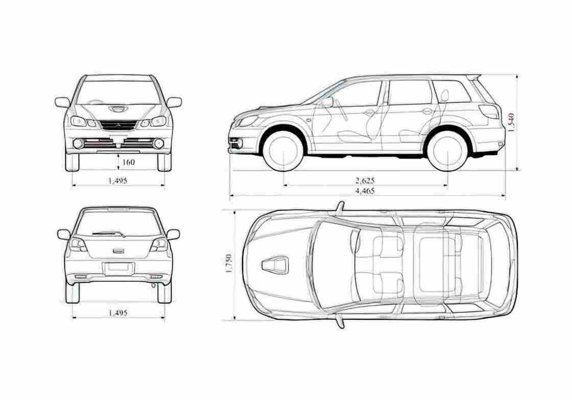 Blueprint Mitsubishi Airtek Turbo SUV 2005 A4 Photo Print