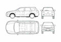Blueprint Mitsubishi Airtreck SUV 2004 A4 Photo Print
