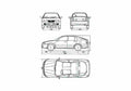 Blueprint Mitsubishi Carisma Hatchback 1995 A4 Photo Print