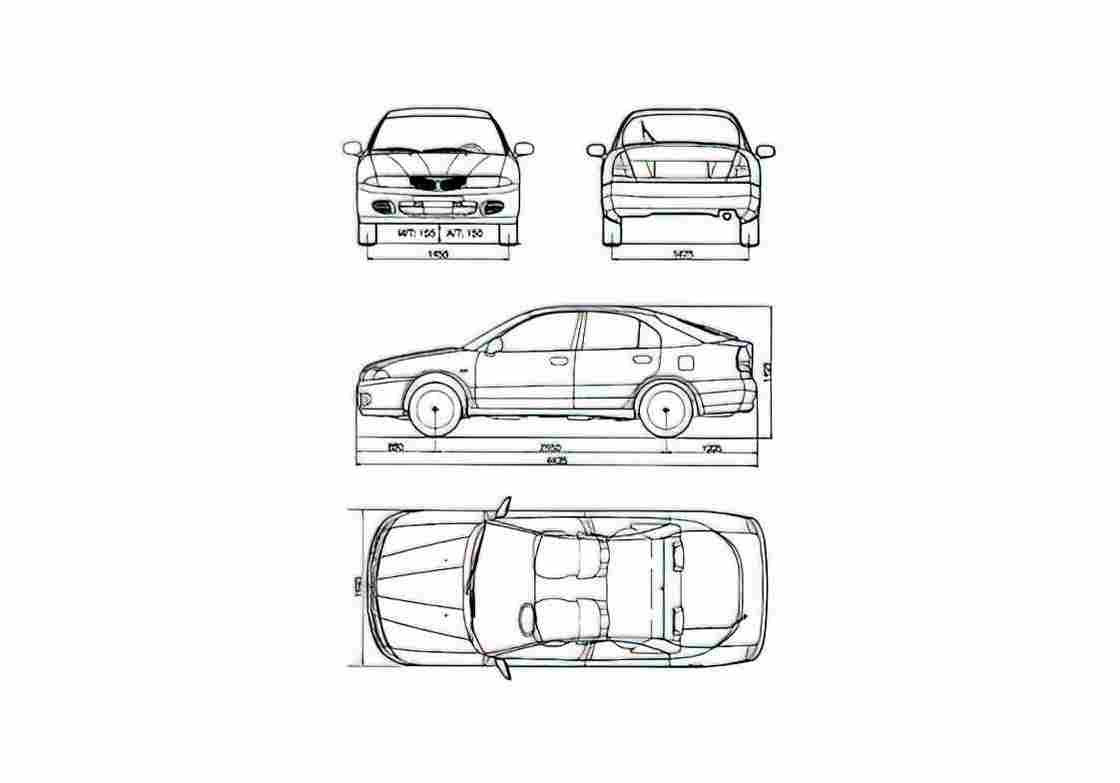 Blueprint Mitsubishi Carisma Hatchback 1995 A4 Photo Print