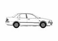 Blueprint Mitsubishi Carisma Sedan 2001 A4 Photo Print
