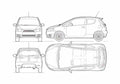 Blueprint Mitsubishi Colt 3 door Hatchback 2010 A4 Photo Print