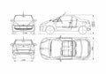 Blueprint Mitsubishi Colt CZC Coupe 2006 A4 Photo Print