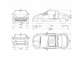 Blueprint Mitsubishi Colt CZC Coupe 2007 A4 Photo Print