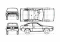 Blueprint Mitsubishi Colt Celeste Coupe 1976 A4 Photo Print