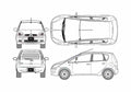 Blueprint Mitsubishi Colt Elegance Minivan 2007 A4 Photo Print