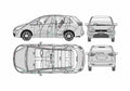 Blueprint Mitsubishi Colt Plus Wagon 2005 A4 Photo Print