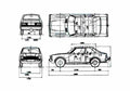 Blueprint Mitsubishi Colt Sedan 1960 A4 Photo Print