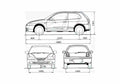 Blueprint Mitsubishi Colt V Hatchback 1998 A4 Photo Print