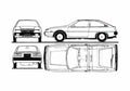 Blueprint Mitsubishi Cordia Hatchback 1985 A4 Photo Print
