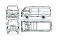Blueprint Mitsubishi Delica Cargo Van 2010 A4 Photo Print