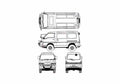 Blueprint Mitsubishi Delica Star Wagon III 4WD Super Exceed Bus 1992 A4 Photo Print