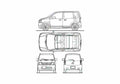 Blueprint Mitsubishi EK Microvan 2010 A4 Photo Print