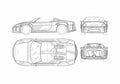 Blueprint Mitsubishi Eclipse Cabriolet 2003 A4 Photo Print
