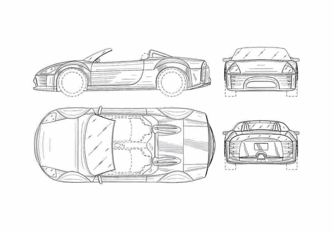 Blueprint Mitsubishi Eclipse Cabriolet 2003 A4 Photo Print