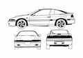 Blueprint Mitsubishi Eclipse Coupe 1993 A4 Photo Print