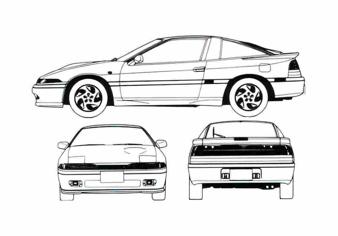 Blueprint Mitsubishi Eclipse Coupe 1993 A4 Photo Print