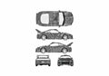 Blueprint Mitsubishi Eclipse Coupe 1999 A4 Photo Print