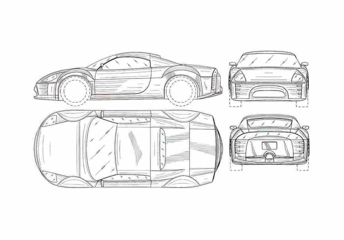 Blueprint Mitsubishi Eclipse Coupe 2003 A4 Photo Print