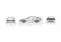 Blueprint Mitsubishi Eclipse I Coupe 1993 A4 Photo Print